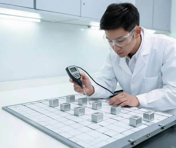 Magnetic assembly inspection cell